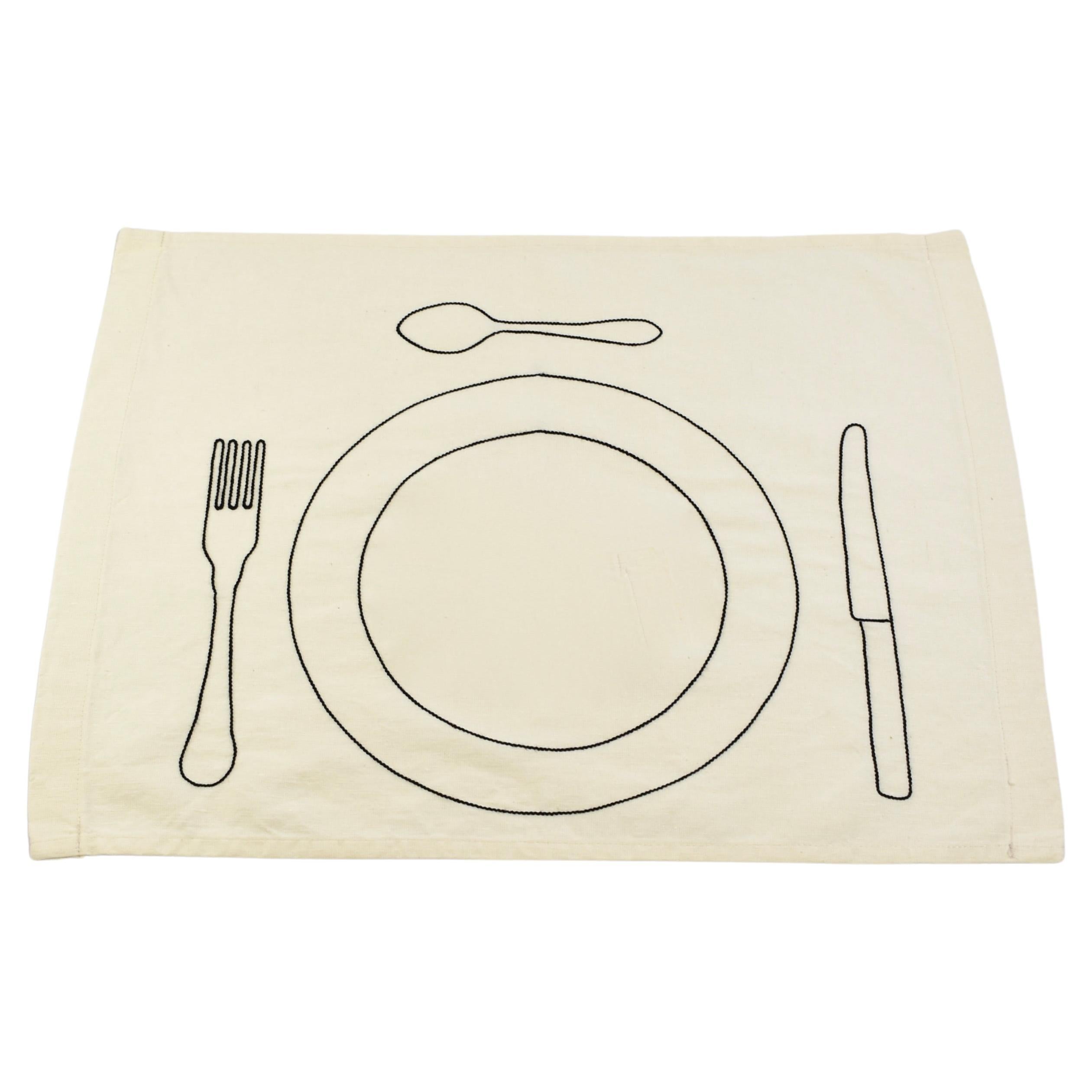 Italic Lace Petal Placemat in Black by Galante and Lancman for Driade