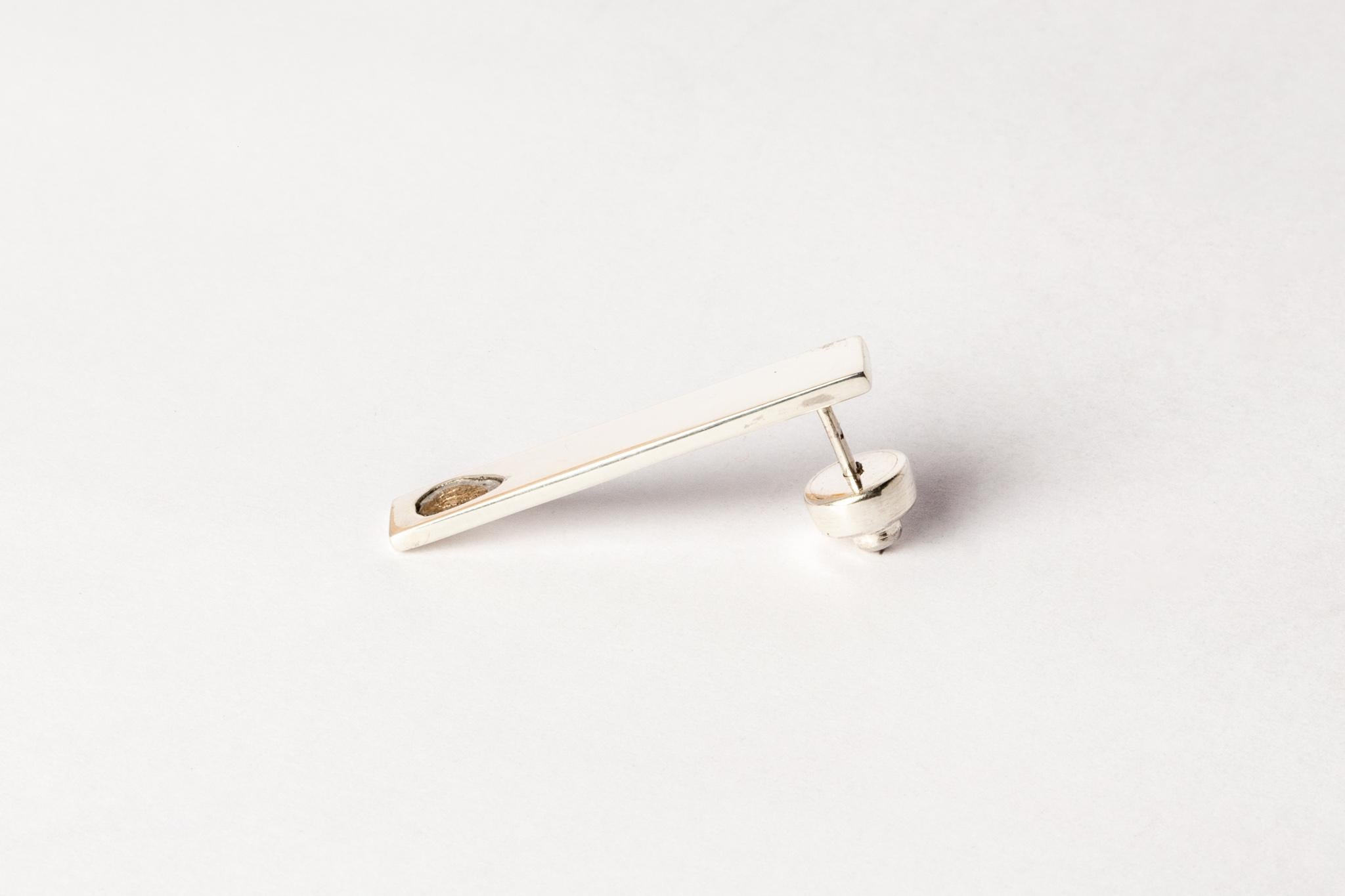 Rough Cut Plate Earring (0.2 CT, Diamond Slab, 34mm, PA+DIA) For Sale