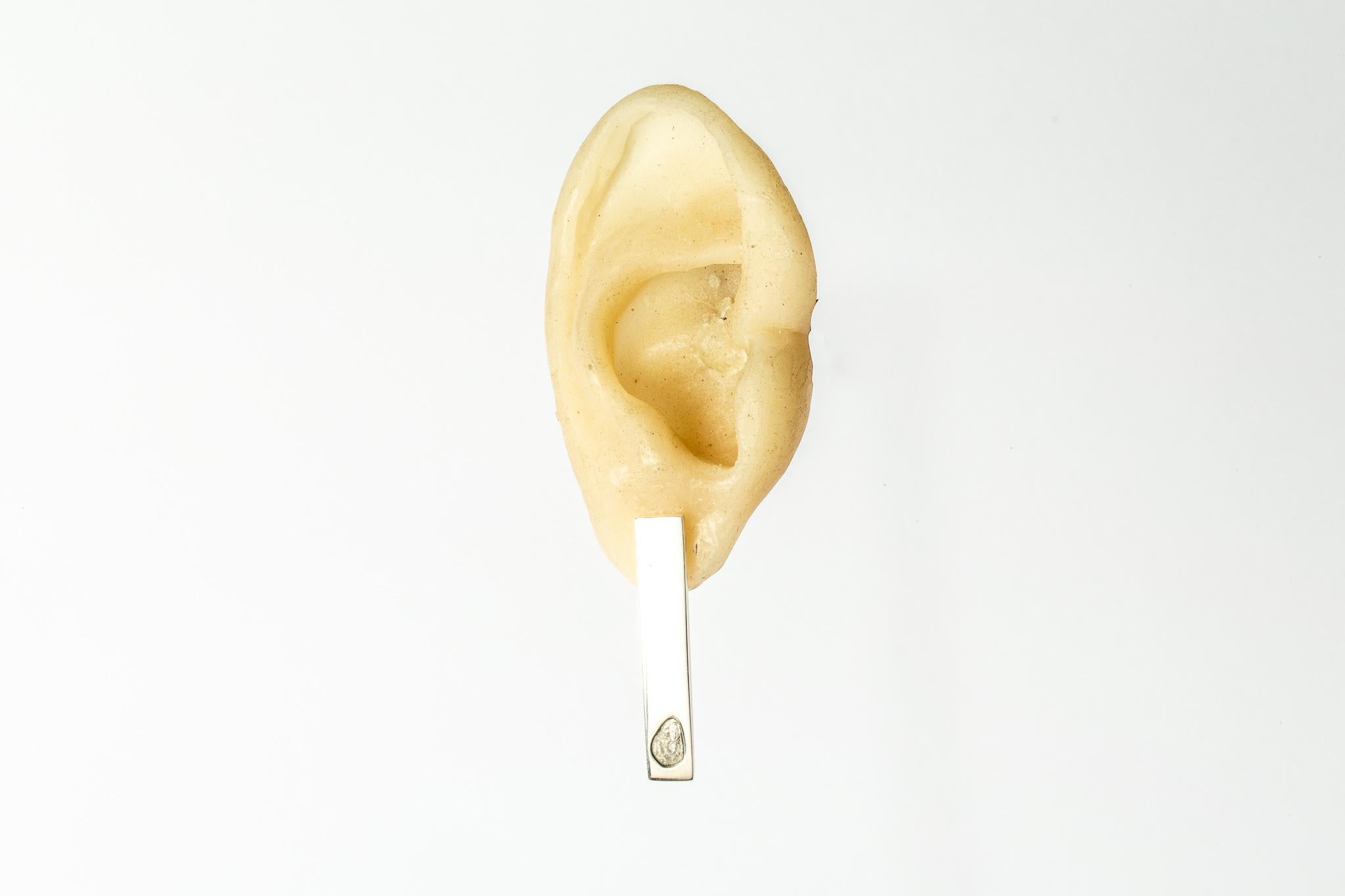 Plate Earring (0.2 CT, Diamond Slab, 34mm, PA+DIA) For Sale 3
