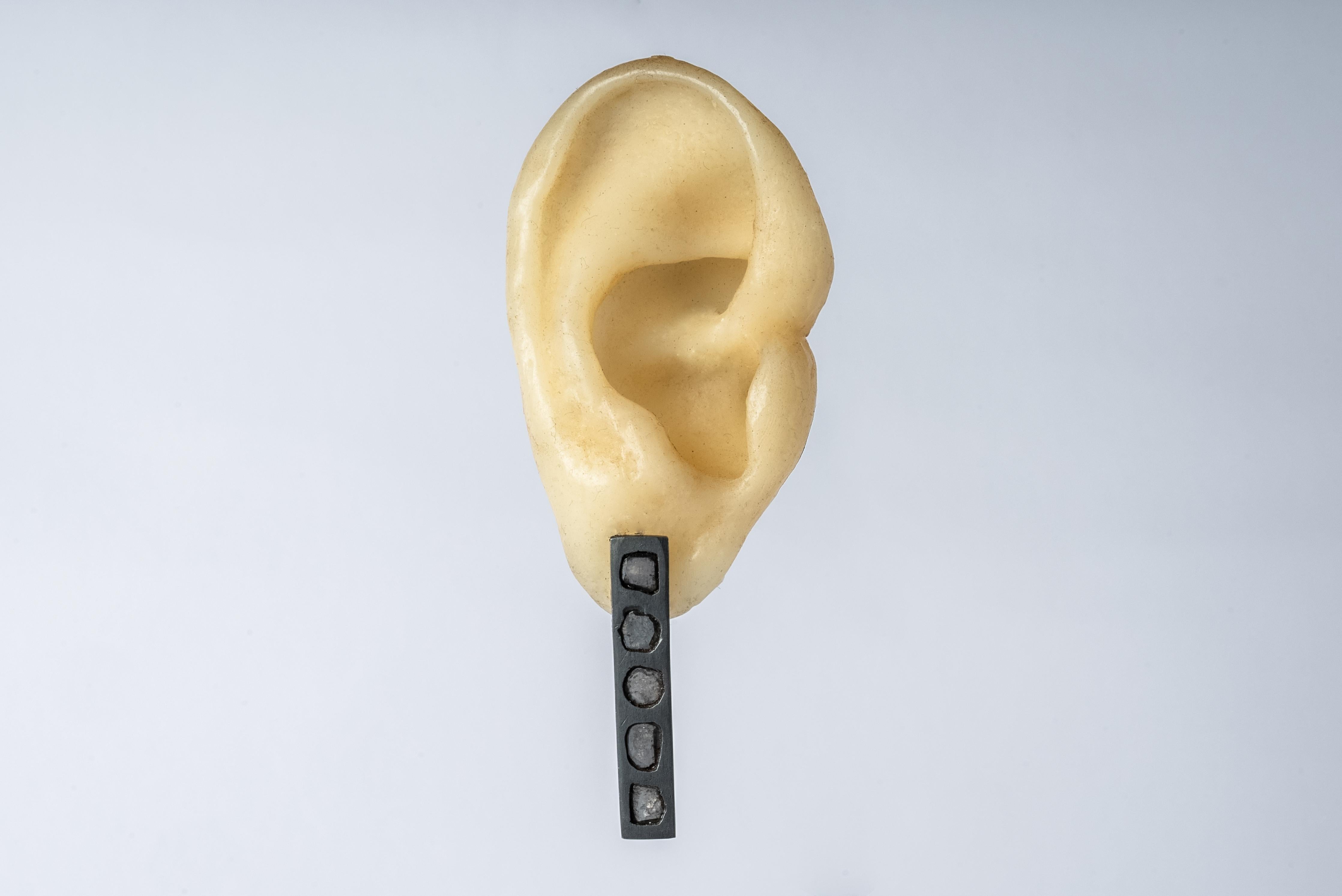 Rough Cut Plate Earring (0.6 CT, 6 Diamond Slabs, 34mm, KA+DIA) For Sale