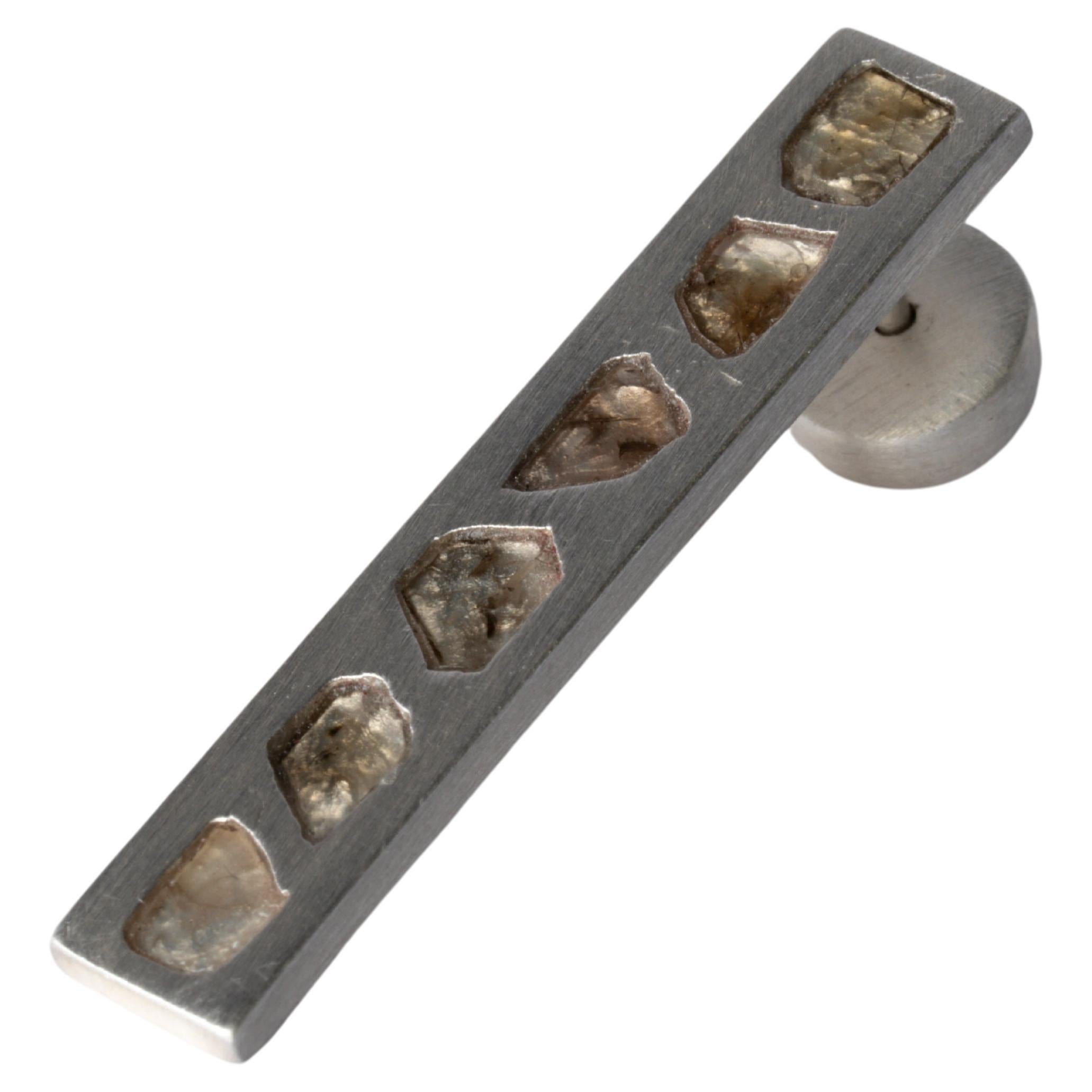 Plate Earring (0.6 CT, 6 Diamond Slabs, 34mm, MA+DIA) For Sale