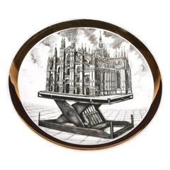 Plate for Rin & C. by Piero Fornasetti, 1975