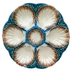 Majolica Oyster Plate Sarreguemines, circa 1870