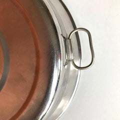 Plate for Warming Baby’s Food Vintage Porcelain & Brass Plate, 1960