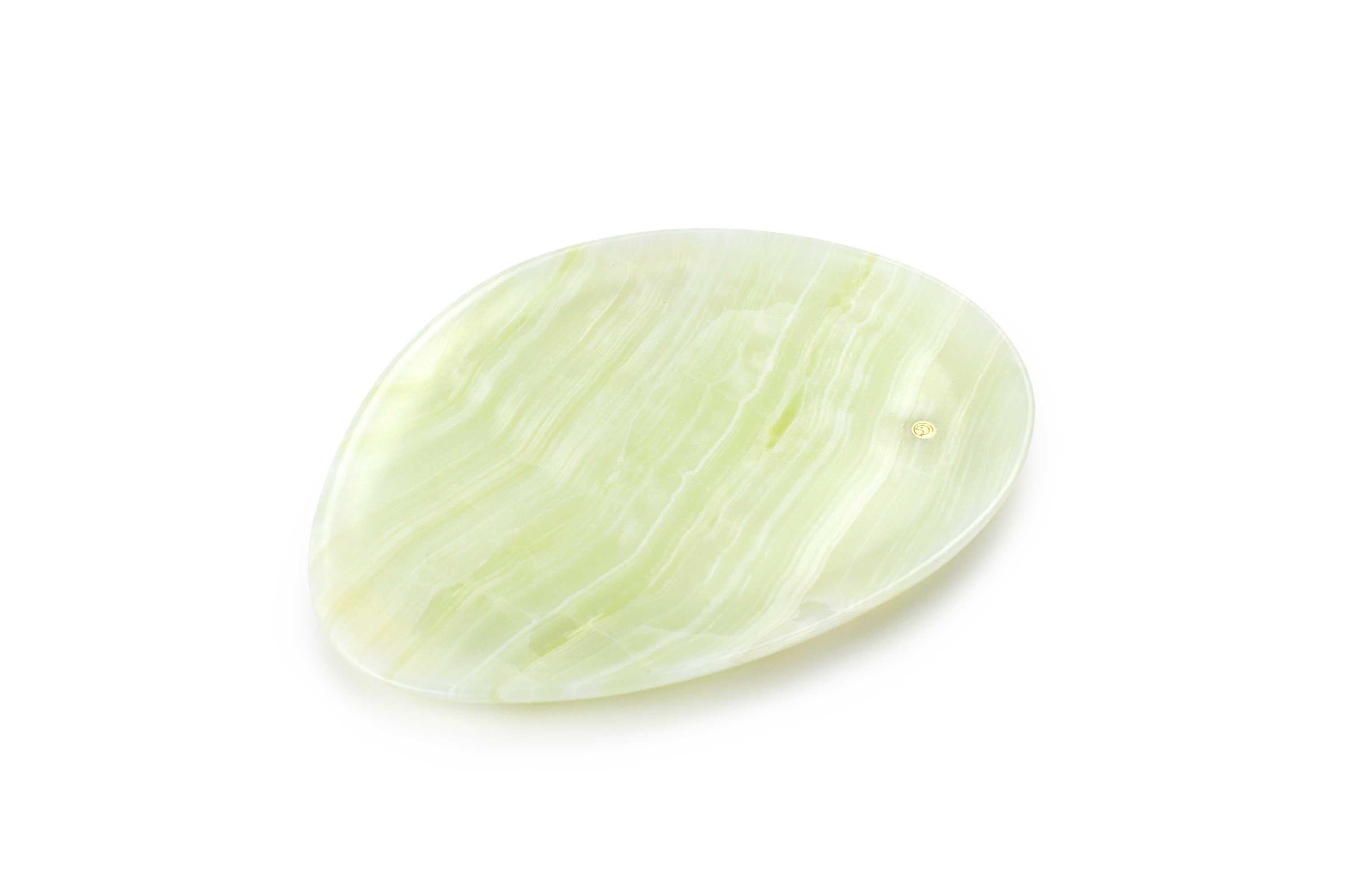 Modern Plate Platters Serveware Green Onyx Marble Collectible Design Hand-carved Italy For Sale