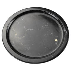 Plate Platters Serveware Black Marquina Marble Collectible Design Handmade Italy