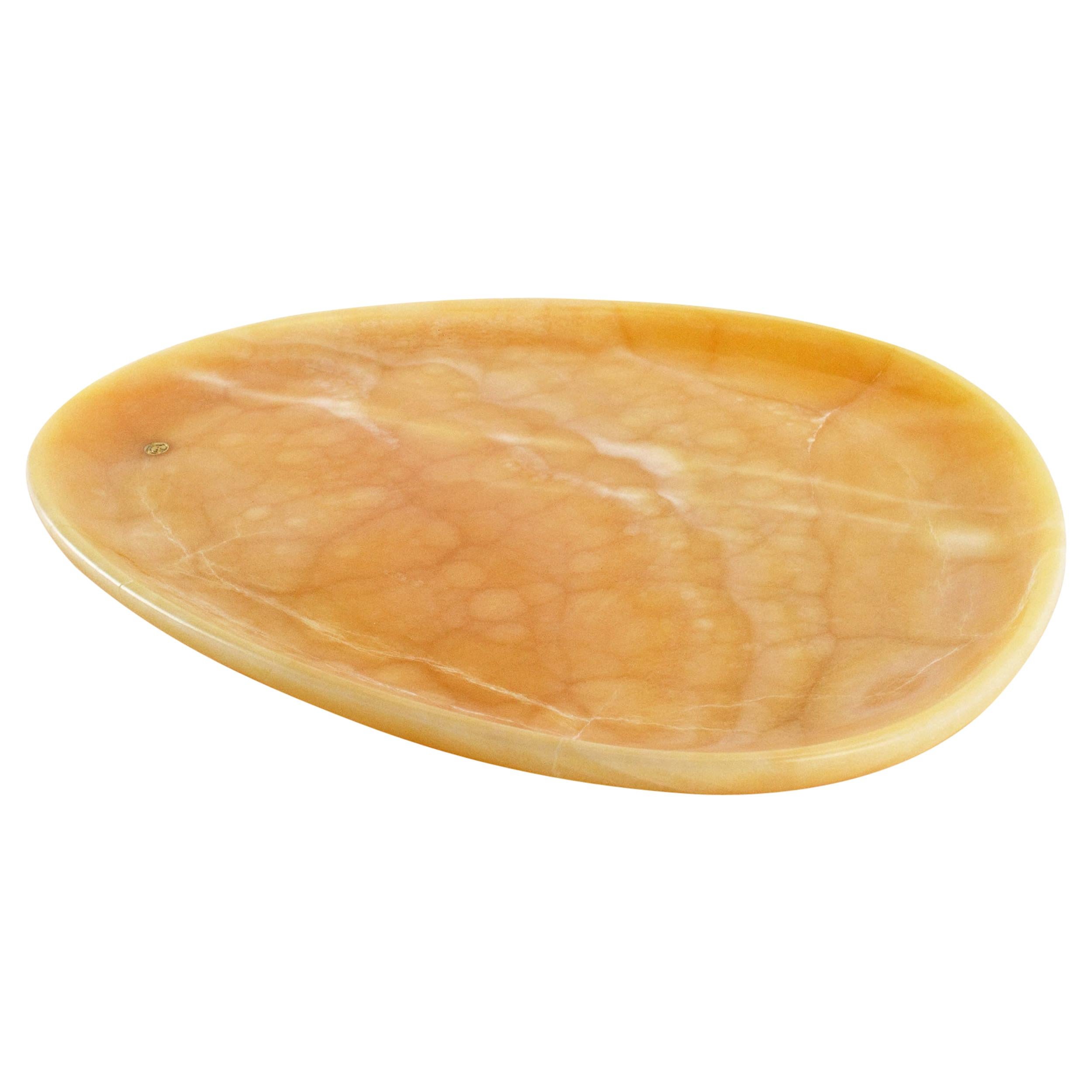 Piatti Piatti da tavola Arancio Onice Marmo da collezione scolpiti a mano Italia in vendita