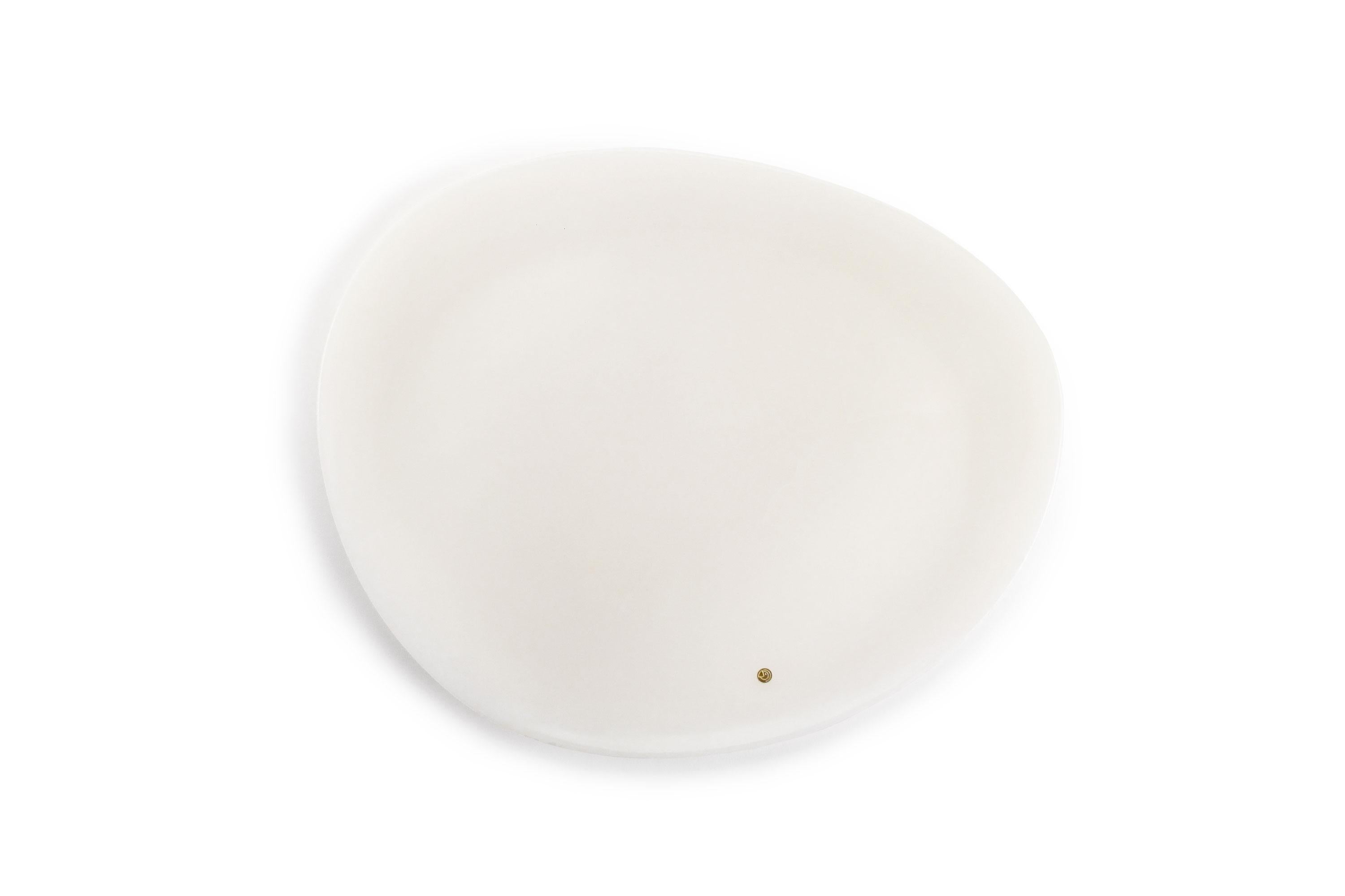 Platos Vajilla Mármol Blanco Ónice Diseño Coleccionable Tallado a Mano Italia Moderno en venta