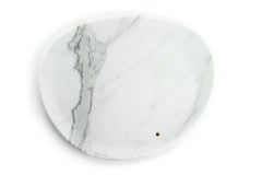 Plate Platter Serveware White Statuary Marble Collectible Design Italy Handmade