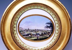 Plate Imperial Viennese Porcelain View of Baden Sorgenthal Period Dated 1802