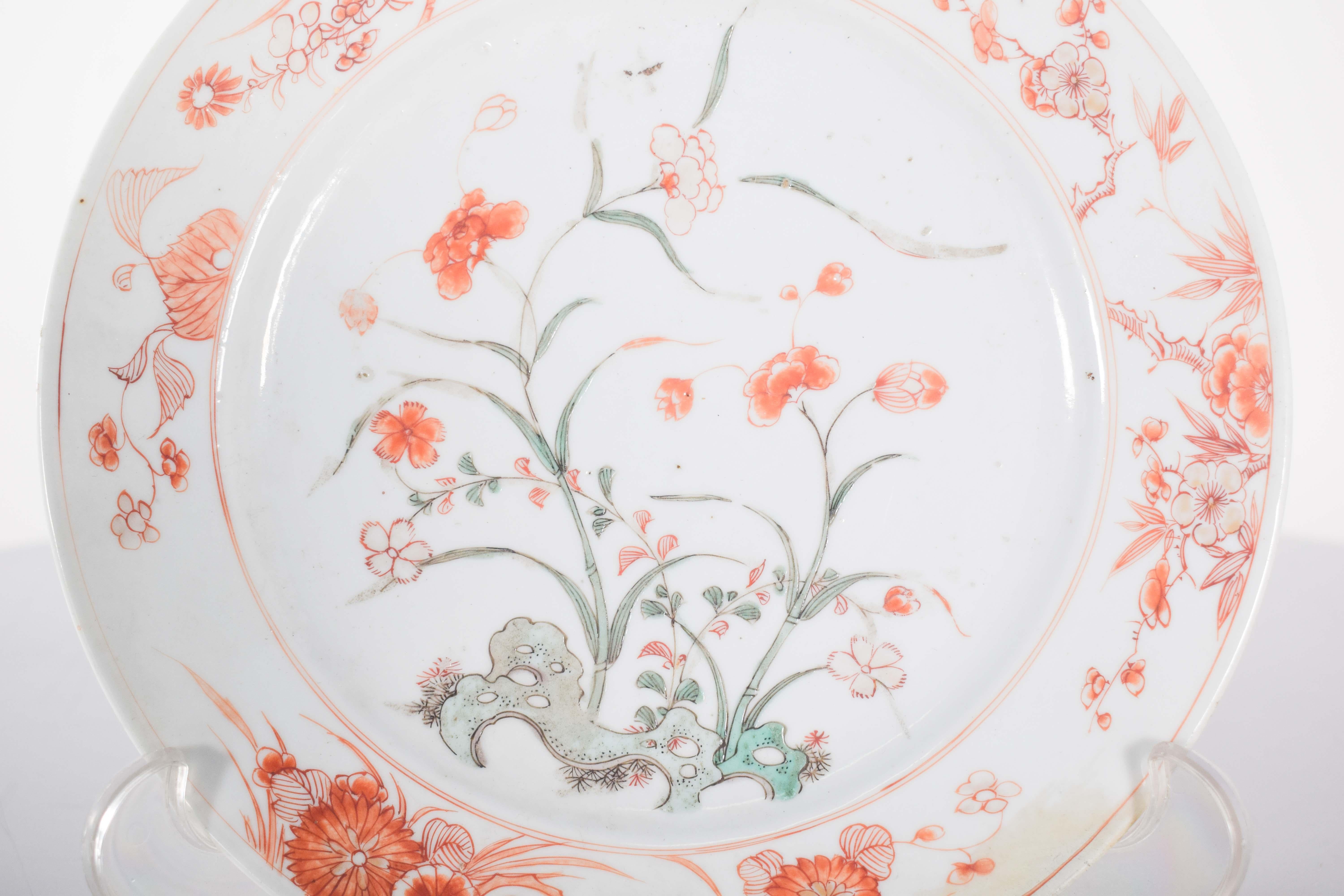 Baroque Plate, in Chinese Export Porcelain. Polychrome Decoration For Sale