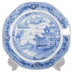 Plate in Chinese Porcelain for Export, Blue Decoration
