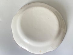 Plate in French Faïence, Red and Green Color, 19th Century, Rooster