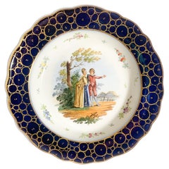 Antique Plate in Meissen Porcelain Hand Painted in 1800