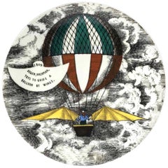 Vintage Plate "Mongolfiere" Series by Piero Fornasetti, 1955