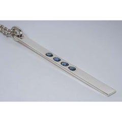 Plate Necklace (1.6 CT, 4 Blue Sapphire Faceted Slab, Half, PA+SAF)