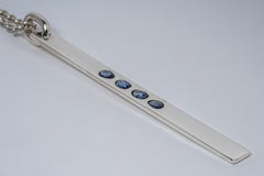 Plate Necklace (1.6 CT, 4 Blue Sapphire Faceted Slab, Half, PA+SAF)