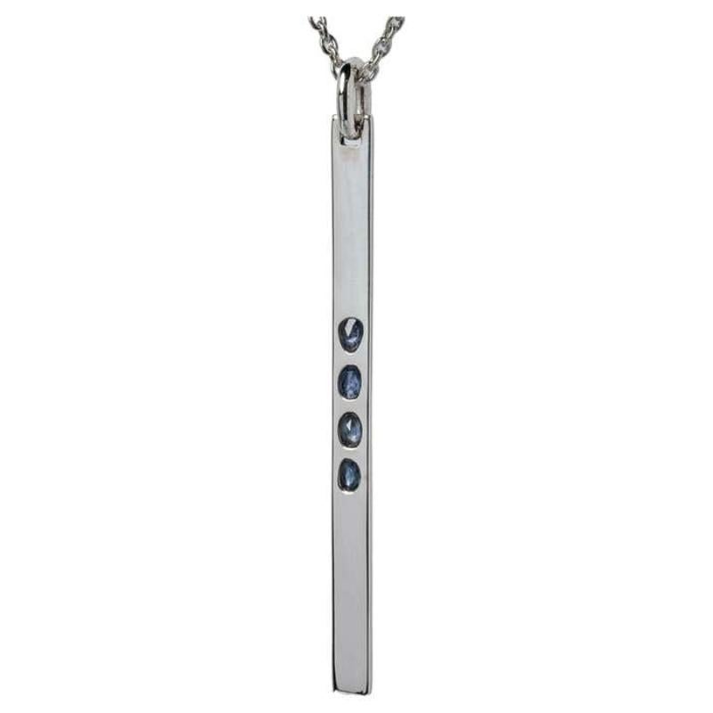 Plate Necklace (1.6 CT, 4 Blue Sapphire Faceted Slab, Half, PA+SAF)