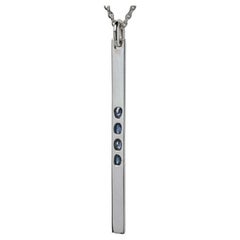 Teller-Halskette (1,6 CT, 4 blauer Saphir mit Facettenschliff, halb, PA+SAF)