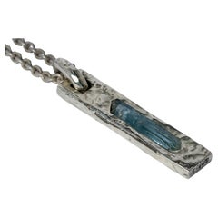 Plate Necklace (50cm, Adaptation, Fuse, Aquamarine, DA10KW+AQU)