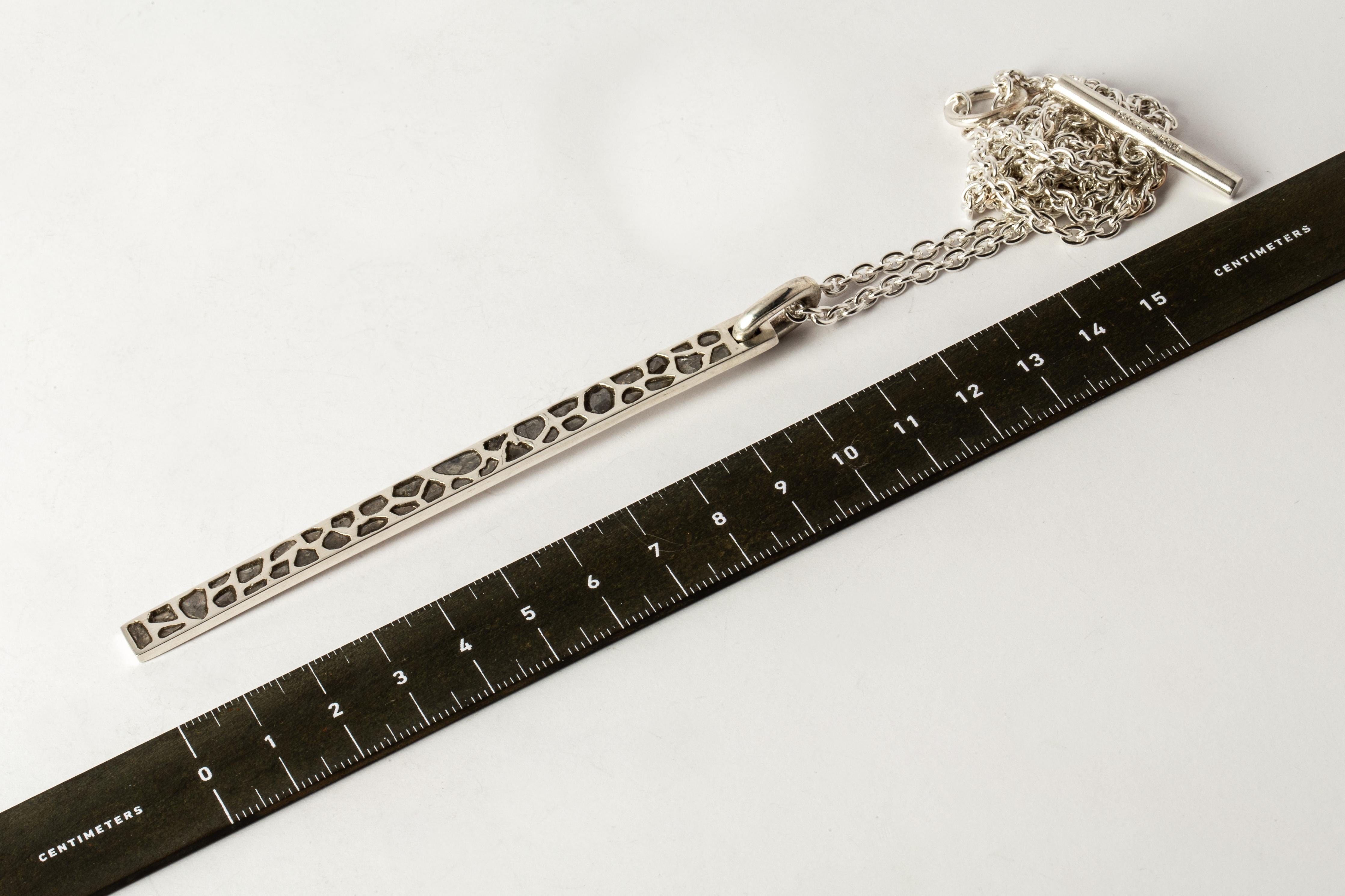 Women's or Men's Plate Necklace (Mega Pavé, Half, PA+DIA) For Sale