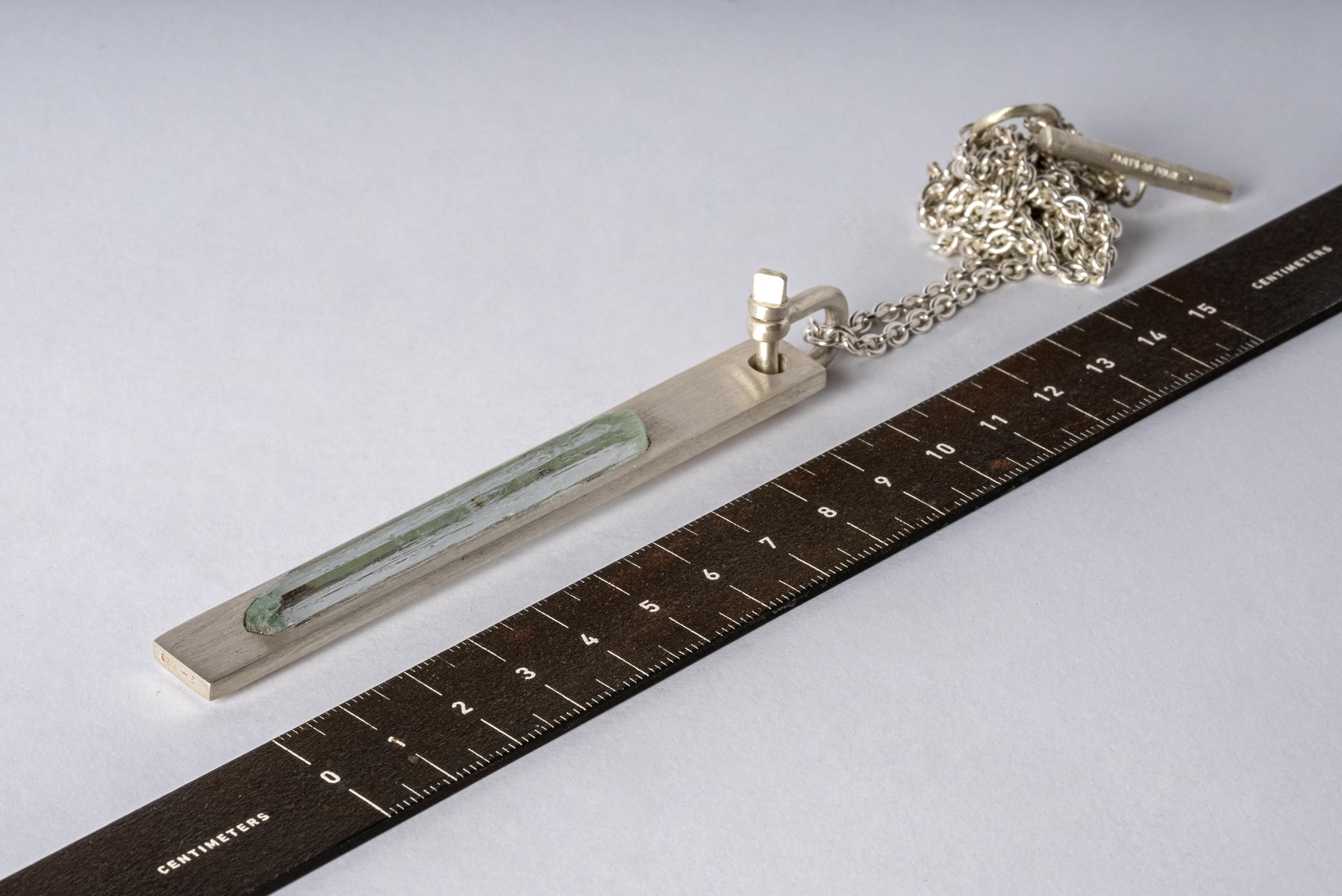 Plate Necklace (U-Bolt Var., Adaptation, Aquamarine, MA+AQU) In New Condition For Sale In Hong Kong, Hong Kong Island