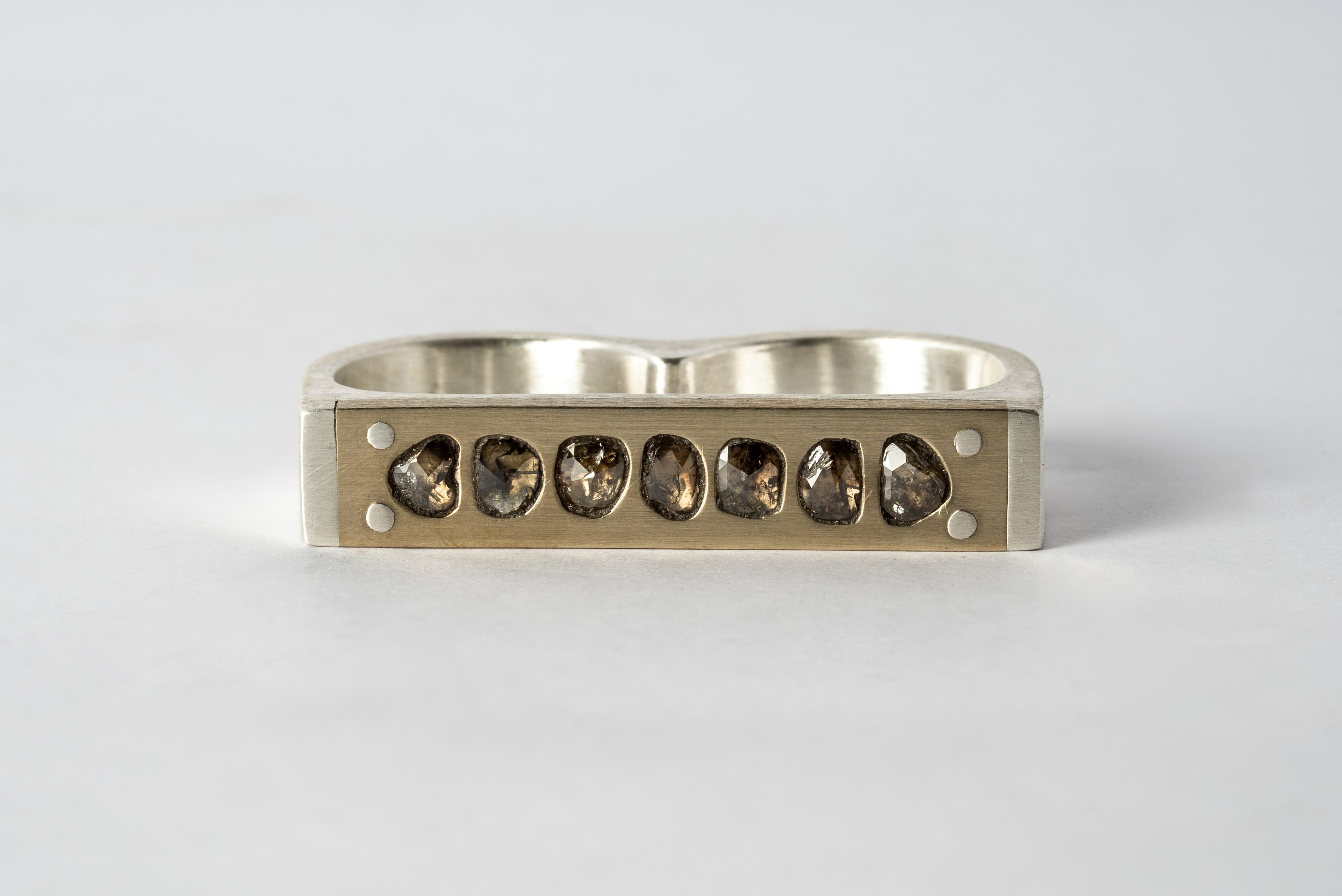 For Sale:  Plate Ring Double (4.0 CT, 7-Stone, 9mm, MA+MR+DIA) 2