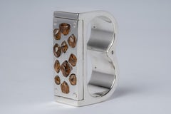Plate Ring Double (Tanzanian Garnet, Rough Set, 17mm, PA+TAG)