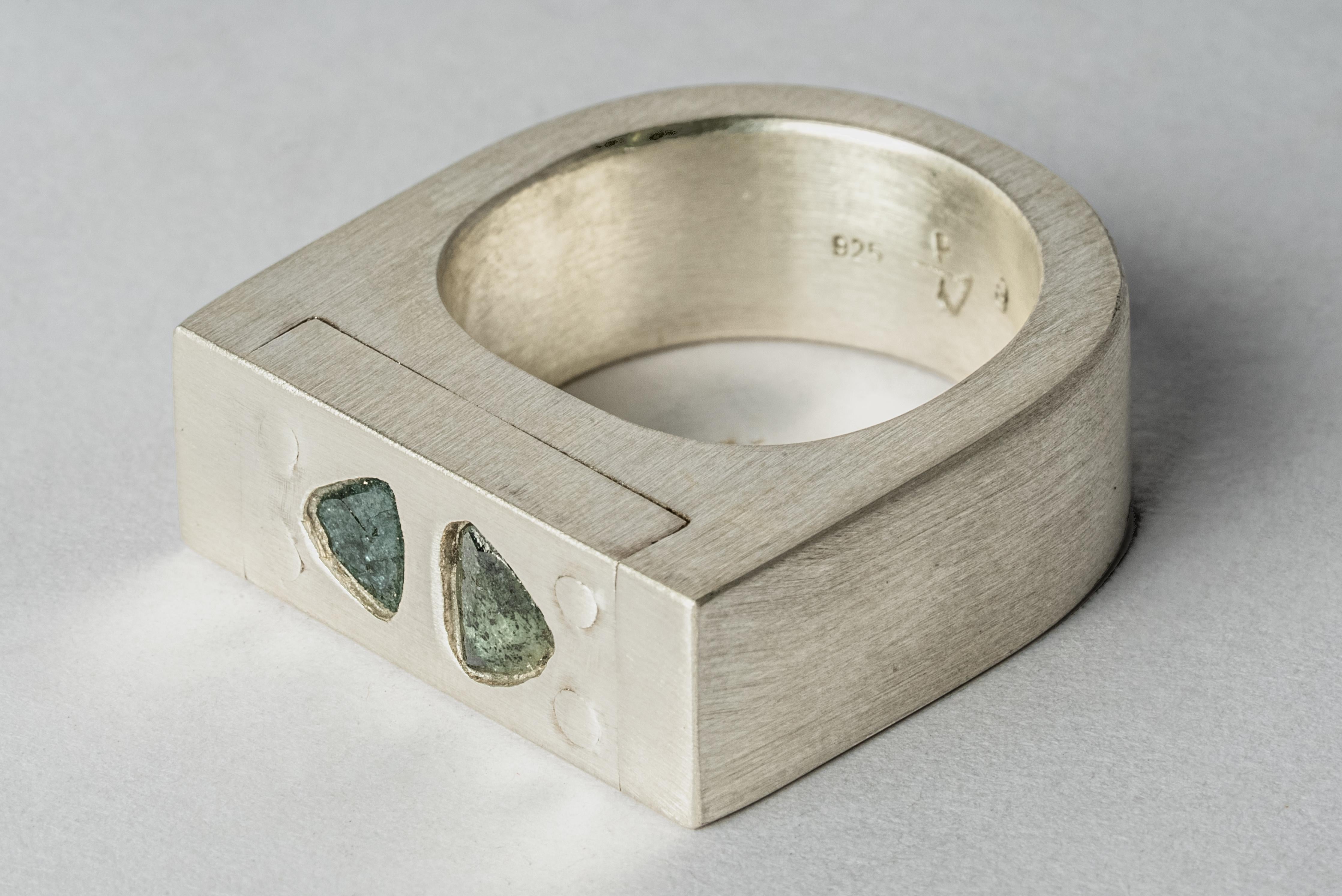 For Sale:  Plate Ring Single (0.6 CT, 9mm, 2 Diamond Slabs, MA+BDIA) 4