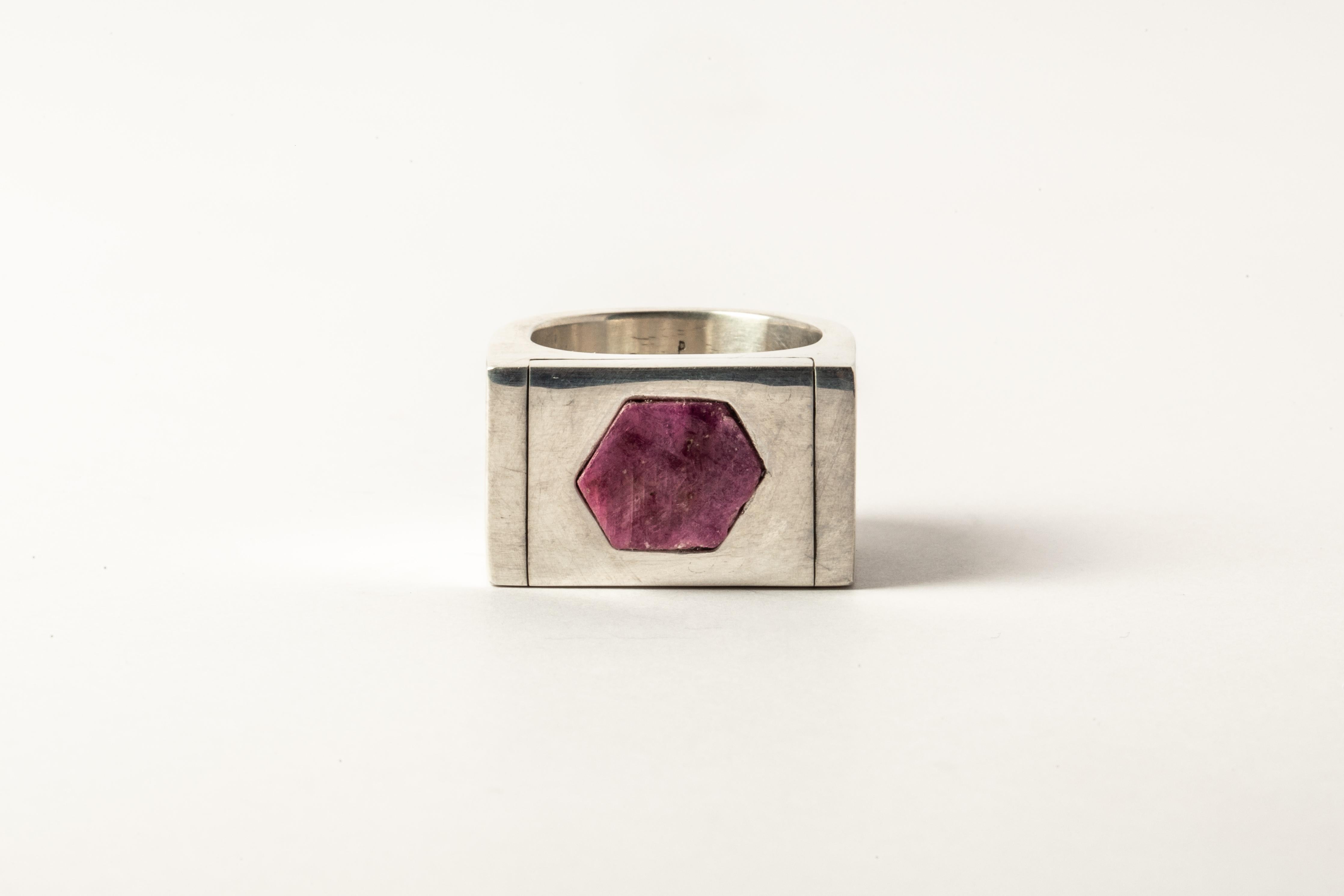 For Sale:  Plate Ring Single (4.0 CT Ruby Slab, 17mm, PA+RUS) 2