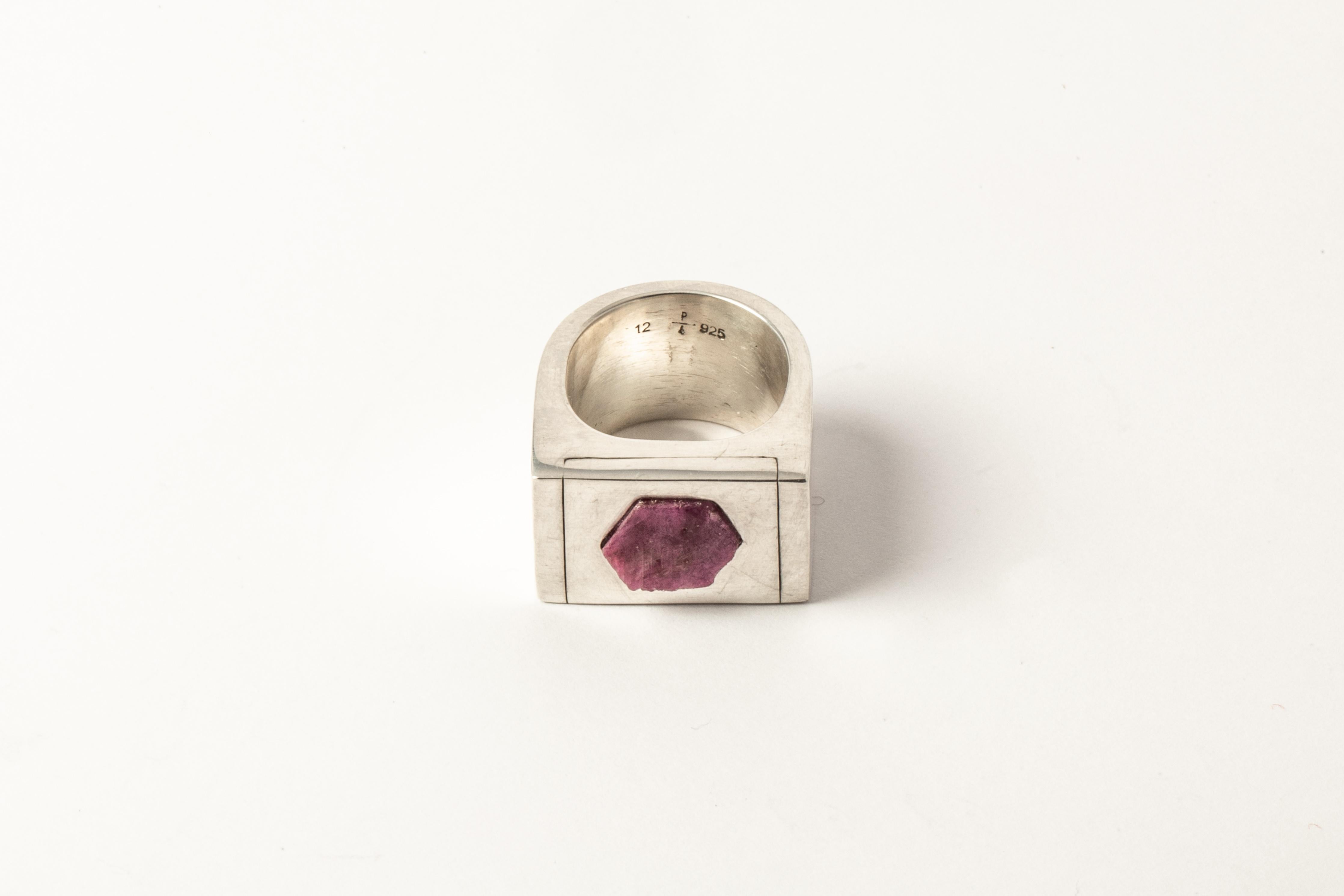 For Sale:  Plate Ring Single (4.0 CT Ruby Slab, 17mm, PA+RUS) 3