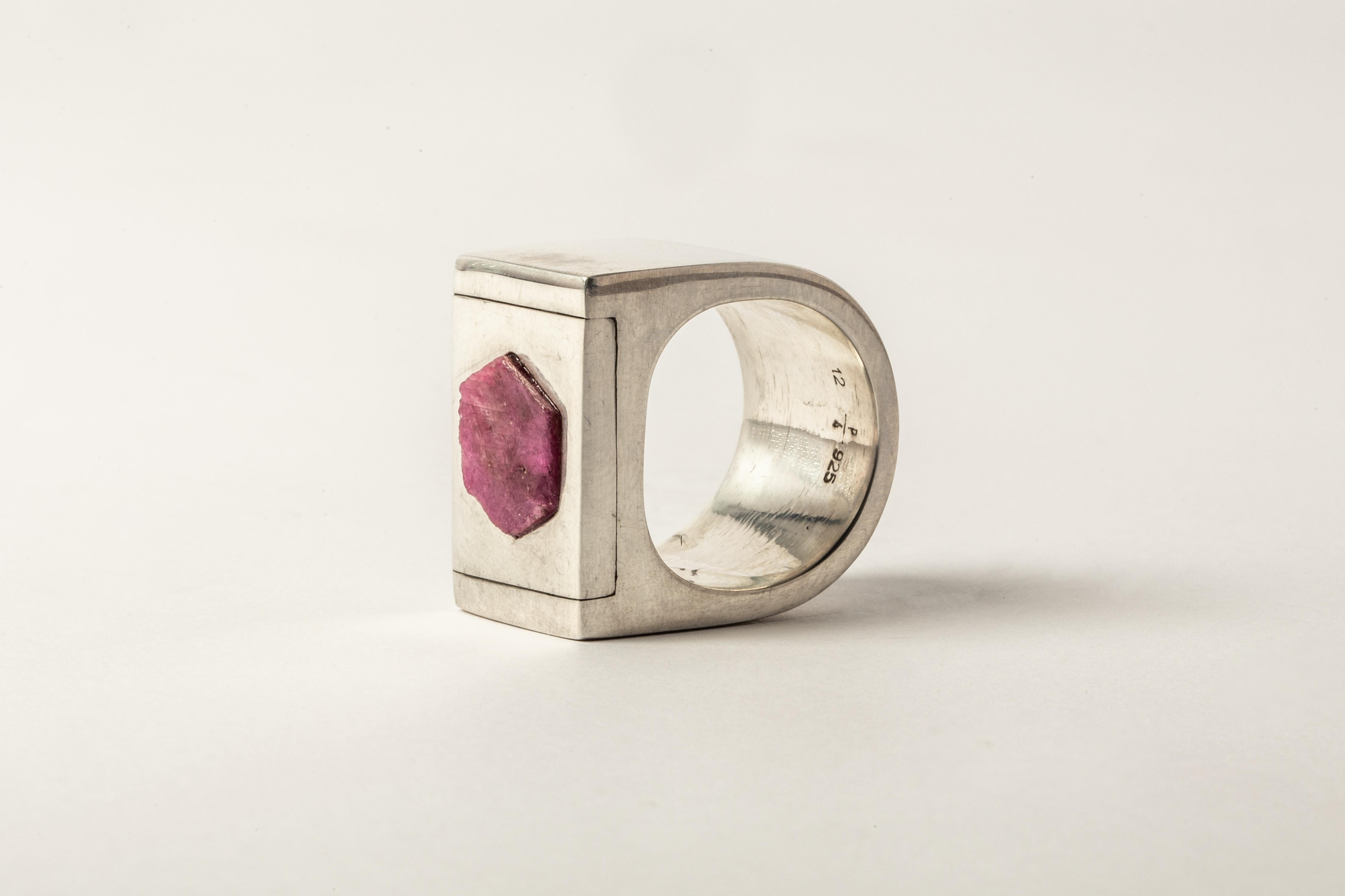 For Sale:  Plate Ring Single (4.0 CT Ruby Slab, 17mm, PA+RUS) 6