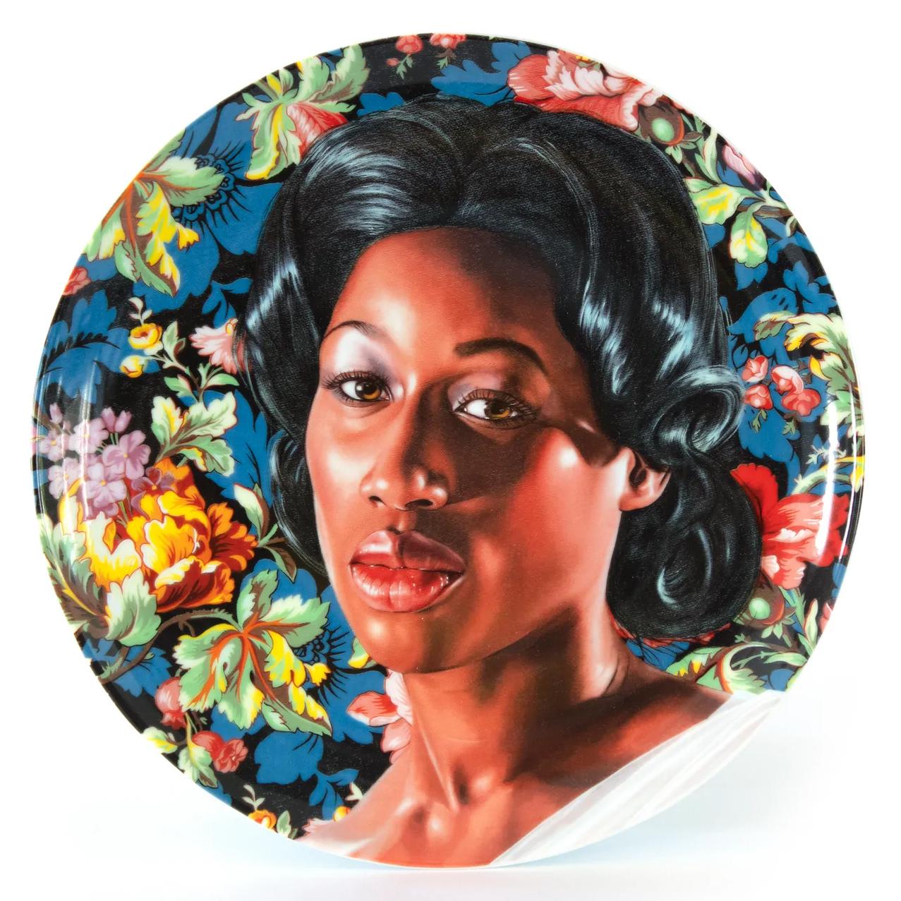 Kehinde Wiley's collection of six porcelain coupe plates is one of our best-selling editions. Made in direct collaboration with the artist, the collection features details from paintings spanning 2008-2012. Each of the six images - 3 male and 3