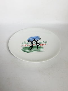 Plate with illustration of 2 figures, Picasso, Limoges, France