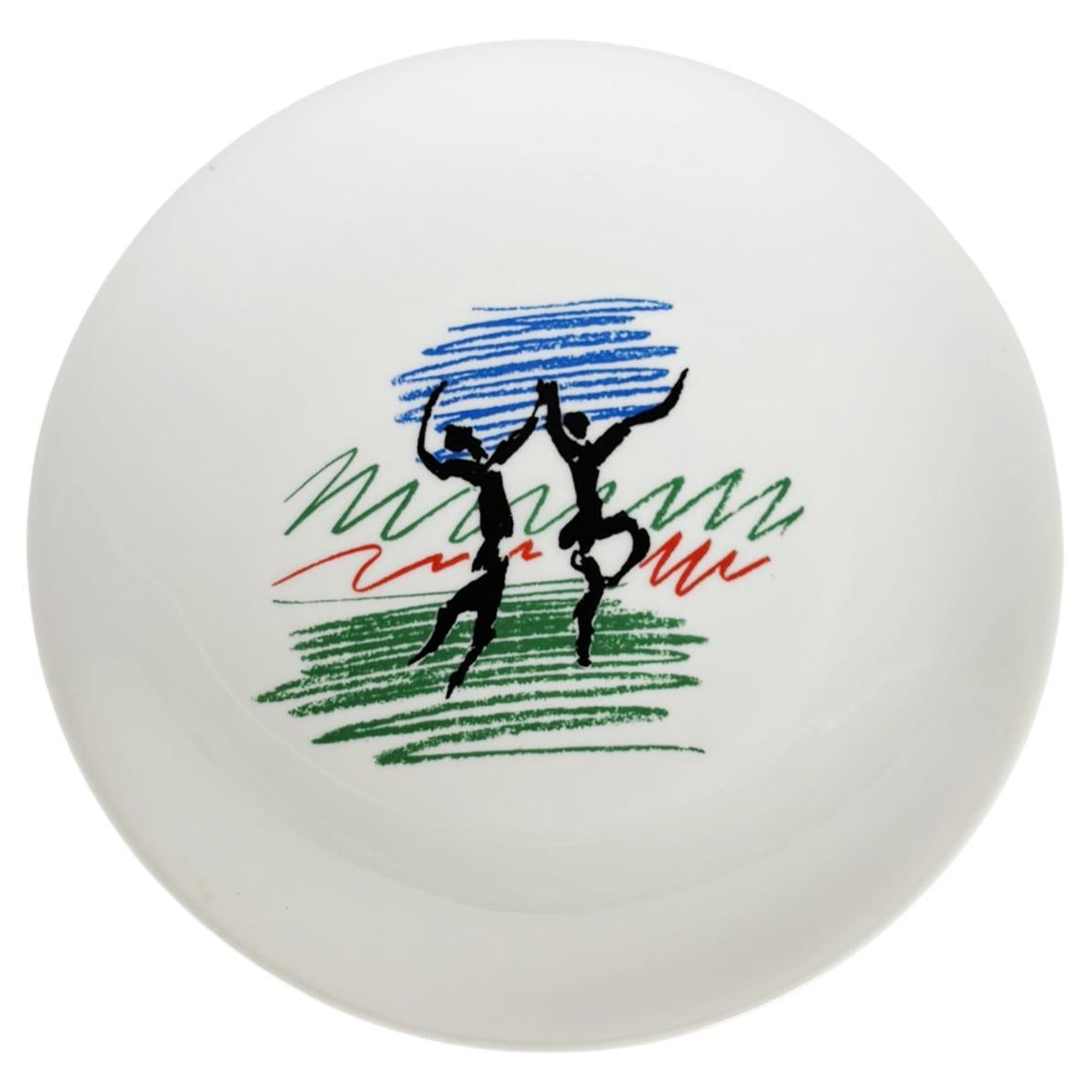 Plate with illustration of 2 figures, Picasso, Limoges, France