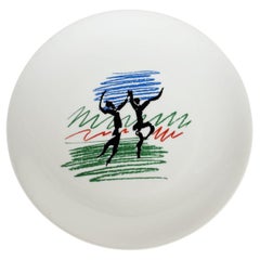 Plate with illustration of 2 figures, Picasso, Limoges, France