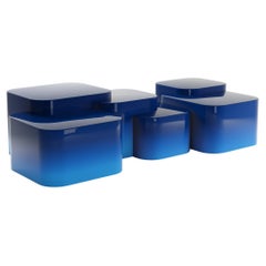 Platea Blue Horizon - Tavolino da caffè in laccato lucido Gradiente lucidato a mano
