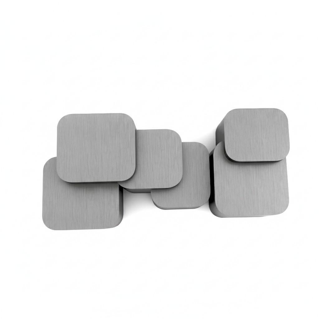 Modern Platea Metalica – Architectural Coffee Table in Brushed Inox By Sidani Design For Sale