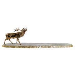 Plateau, Centerpiece with Marble's Tongue and Deer Sculpture