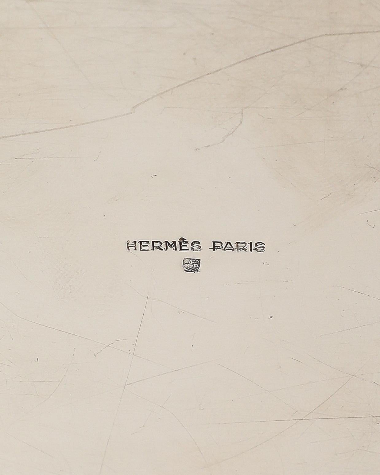 Plated Silver Box with Double Head Decoration by Hermes, Italy, c. 1955 in vendita 9