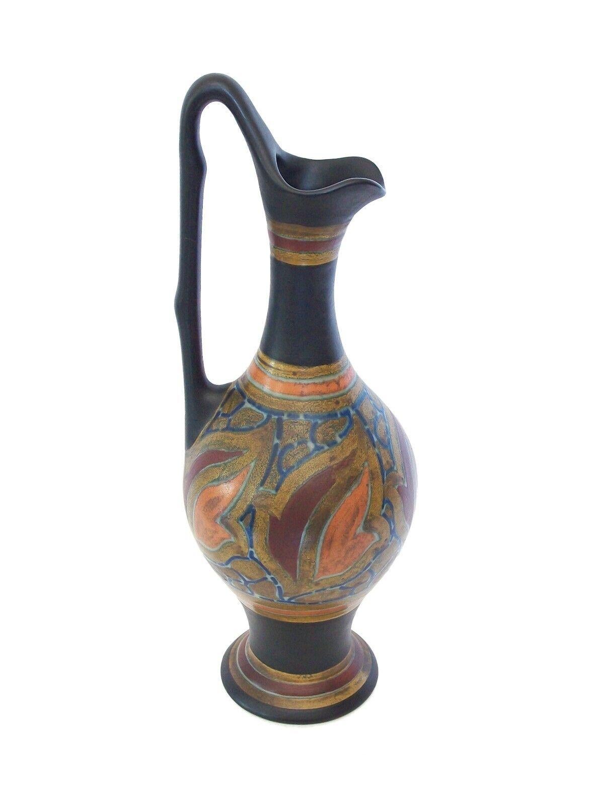 Dutch Plateelbakkerij, Gouda Art Nouveau Ceramic Ewer, Zuid-Holland, Circa 1925 For Sale