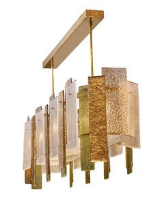 Lampadario "Plates" in vetro di Murano dello Studio A. Glustin