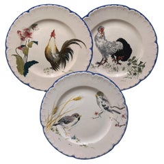 Antique Plates Choisy-le-Roi for L'Escalier de Cristal, 19th "Grands Oiseaux"