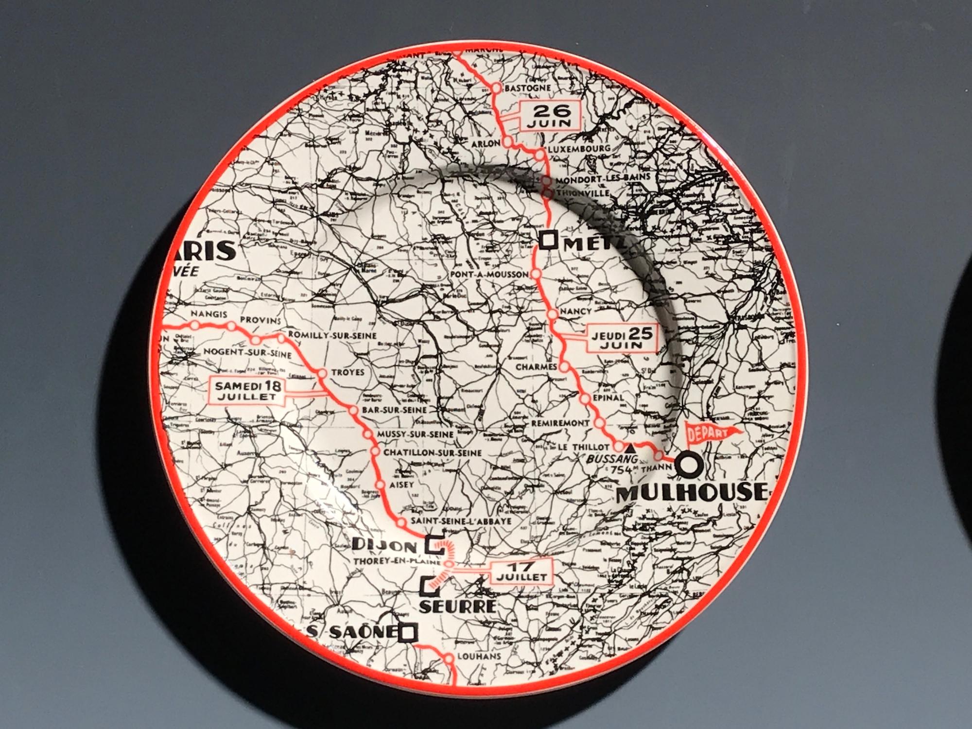 French Plates Commemorating Le Tour De France 1959 Luneville Faience For Sale