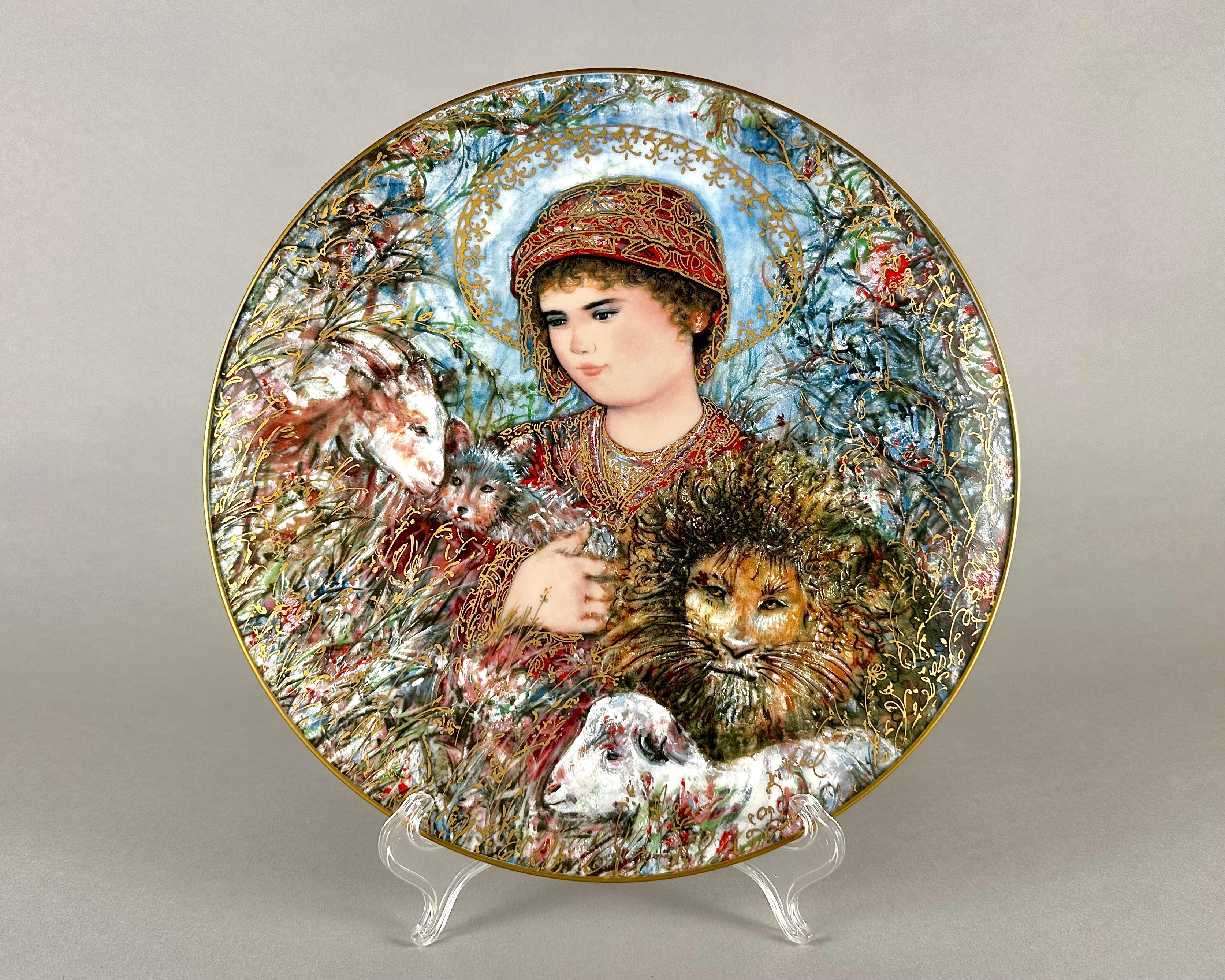 This lot includes three different plates, from 1985-89, the first plate collection created by Edna Hibel, produced by Knowles.

All plates have hand applied gold to the rim. Beautiful and vibrant colors throughout. 

Each plate comes in the original