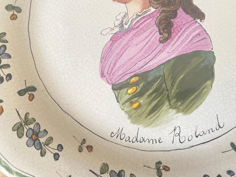 Plates in French Faïence, Pink and Green Color, 20th Century Set of 2