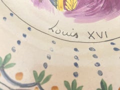 Plates in French Faïence, Pink and Green Color, 20th Century Set of 2