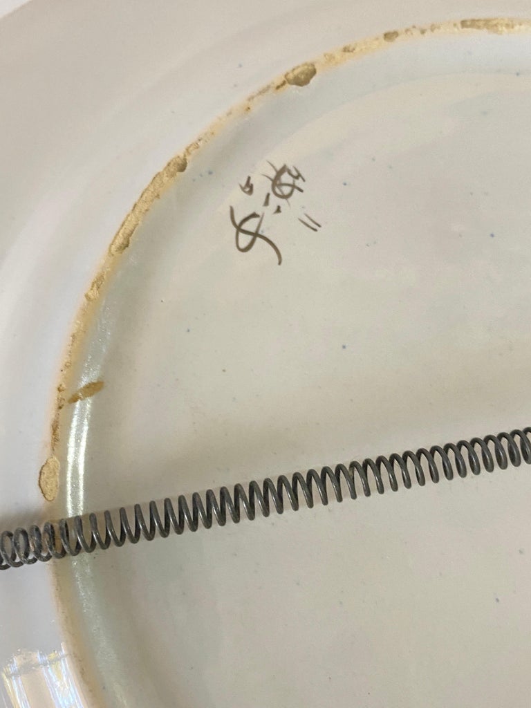 Plates in French Faïence, Red and Green Color, 19th Century