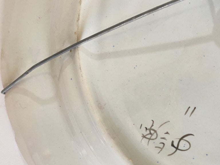 Plates in French Faïence, Red and Green Color, 19th Century