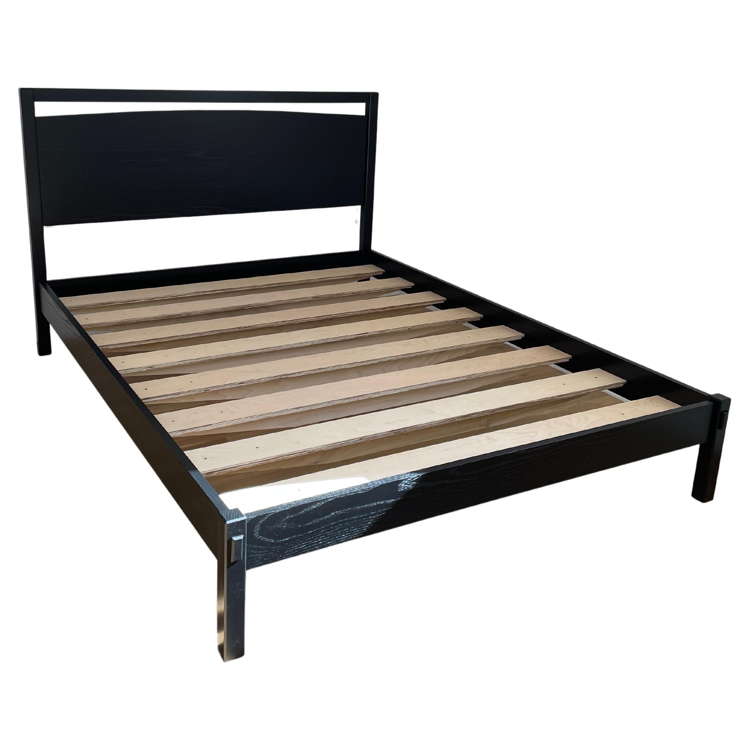 American Platform Bed with Bridle Jointed Headboard in Maple by Boyd & Allister For Sale